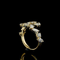 14K Yellow Gold Mixed Shape Special Eternity Band with Inclined Prong Set Lab Diamonds - 1.75 Carats Total Diamond Weight - Covaloro Fine Jewelry