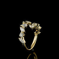 14K Yellow Gold Mixed Shape Special Eternity Band with Inclined Prong Set Lab Diamonds - 1.75 Carats Total Diamond Weight - Covaloro Fine Jewelry