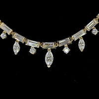 14K Yellow Gold Mixed Shape Special Necklace with Baguette and Marquise Lab-Grown Diamonds - 6.69 Total Carat Weight - Covaloro Fine Jewelry