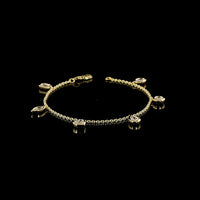 14K Yellow Gold Mixed Shape Station Bracelet with Bezel-Set Pear and Heart Lab Diamonds - 2.28 Carat Total Weight - Covaloro Fine Jewelry