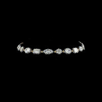 14K Yellow Gold Mixed Shape Station Bracelet with Emerald, Oval, Marquise, and Round Lab Diamonds - 8.35 Carats Total Diamond Weight - Covaloro Fine Jewelry