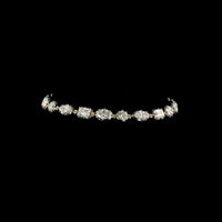 14K Yellow Gold Mixed Shape Station Bracelet with Emerald, Oval, Marquise, and Round Lab Diamonds - 8.44 Carats Total Diamond Weight - Covaloro Fine Jewelry