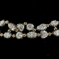 14K Yellow Gold Mixed Shape Station Bracelet with Heart, Oval, Pear & Round Lab Diamonds - 8.51 Carats Total Diamond Weight - Covaloro Fine Jewelry