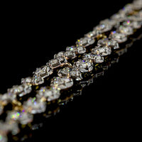 14K Yellow Gold Mixed Shape Station Bracelet with Heart, Oval, Pear & Round Lab Diamonds - 8.51 Carats Total Diamond Weight - Covaloro Fine Jewelry
