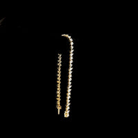14K Yellow Gold Mixed Shape Station Bracelet with Inclined Prong Set Lab Diamonds - 6.96 Carat Total Weight - Covaloro Fine Jewelry