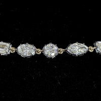 14K Yellow Gold Mixed Shape Station Bracelet with Marquise, Emerald, Oval, and Brilliant Cut Lab Diamonds - 5.10 Carats Total Diamond Weight - Covaloro Fine Jewelry