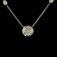 14K Yellow Gold Mixed Shape Station Necklace with Bezel Set Lab Diamonds - 3.05 Carat Total Diamond Weight - Covaloro Fine Jewelry