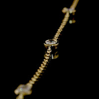 14K Yellow Gold Mixed Shape Station Necklace with Bezel Set Lab Diamonds - 3.05 Carat Total Diamond Weight - Covaloro Fine Jewelry