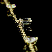 14K Yellow Gold Mixed Shape Station Necklace with Brilliant, Oval, Heart, Pear, and Emerald Cut Lab Diamonds - 2.60 Carats Total Diamond Weight - Covaloro Fine Jewelry