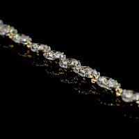 14K Yellow Gold Mixed Shape Station Necklace with Marquise, Emerald, Pear, and Round Lab Diamonds - 8.86 Carat Total Weight - Covaloro Fine Jewelry