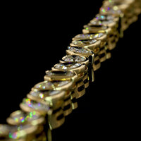 14K Yellow Gold Mixed Shape Tennis Bracelet with Bezel Set Lab Diamonds featuring Emerald, Pear, Marquise, and Round Cuts - 8.13 Carat Total Diamond Weight - Covaloro Fine Jewelry