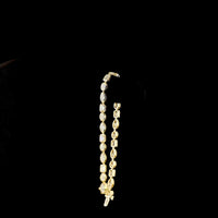 14K Yellow Gold Mixed Shape Tennis Bracelet with Bezel Set Marquise, Emerald, and Oval Lab Diamonds - 6.74 Carat Total Weight - Covaloro Fine Jewelry