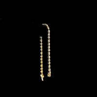 14K Yellow Gold Mixed Shape Tennis Bracelet with Bezel-Set Marquise, Emerald, Oval, and Round Lab Diamonds - 4.75 Carat Total Weight - Covaloro Fine Jewelry