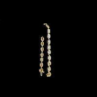 14K Yellow Gold Mixed Shape Tennis Bracelet with Bezel Set Oval, Marquise, and Emerald Cut Lab Diamonds - 11.60 Carats Total Diamond Weight - Covaloro Fine Jewelry