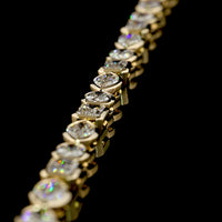 14K Yellow Gold Mixed Shape Tennis Necklace with Bezel-Set Emerald, Oval, and Marquise Natural Diamonds - 17.69 Carat Total Diamond Weight (E-F Color, VS Clarity) - Covaloro Fine Jewelry