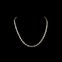 14K Yellow Gold Mixed Shape Tennis Necklace with Bezel Set Marquise, Emerald, and Oval Lab Diamonds - 17.51 Carat Total Weight (E-F Color, VS1 Clarity) - Covaloro Fine Jewelry