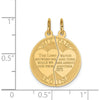 14K Yellow Gold Mizpah Coin 2-Piece Round Charm with Engraved Heart Design by Oro Pregiato