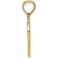 14K Yellow Gold MOM and Angel Heart Charm with White Rhodium Accents - 18.9mm Length by Oro Pregiato