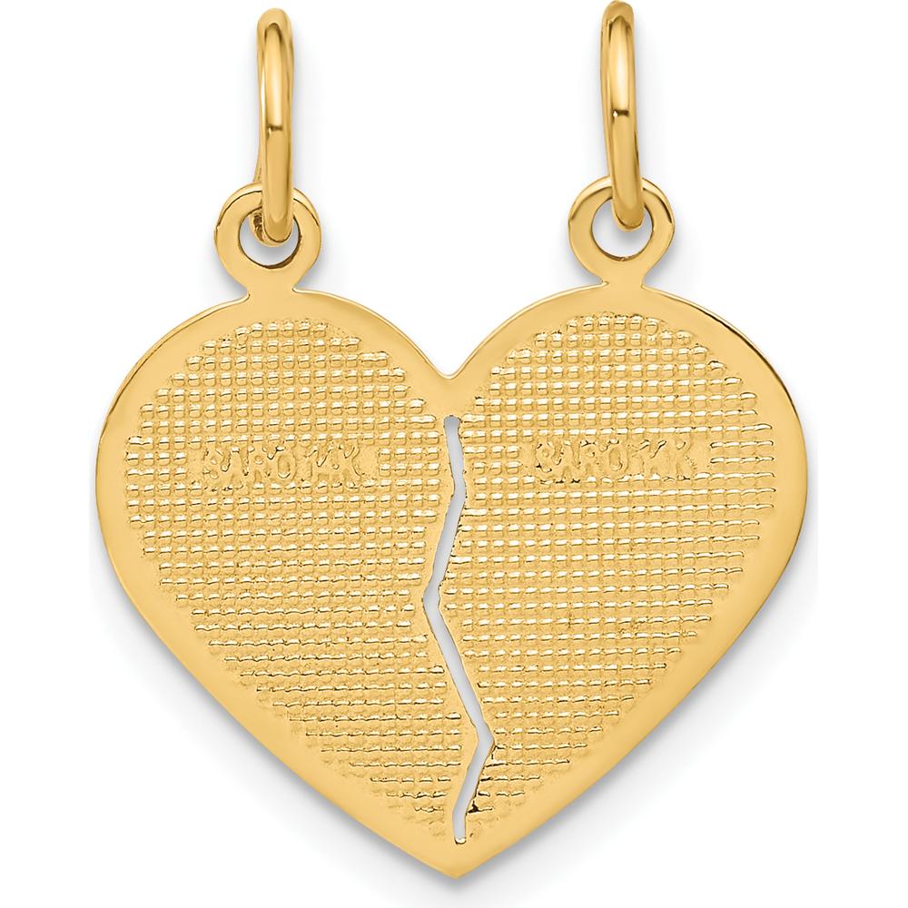 14K Yellow Gold MOM-Daughter 2-Piece Break-apart Heart Pendant by Oro Pregiato