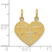 14K Yellow Gold MOM-Daughter 2-Piece Break-apart Heart Pendant by Oro Pregiato