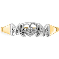 14K Yellow Gold MOM Ring with Round Diamond - 0.01 Carat Total Diamond Weight by 0