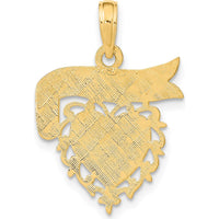 14K Yellow Gold "Mommy's Girl" Heart Charm Pendant - 17.6mm x 17.4mm by Oro Pregiato