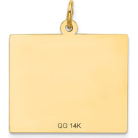 14K Yellow Gold "Monday the First Day" Engravable Calendar Pendant - Timeless Personalized Charm by Oro Pregiato