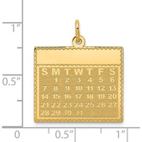 14K Yellow Gold "Monday the First Day" Engravable Calendar Pendant - Timeless Personalized Charm by Oro Pregiato
