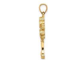 14K Yellow Gold Money Tree Charm Pendant with Textured Back Design by Oro Pregiato