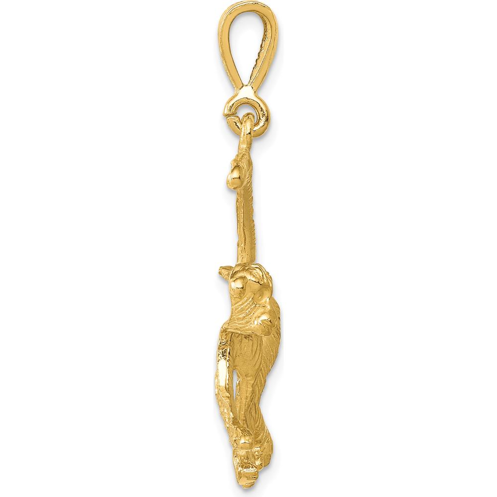 14K Yellow Gold Monkey Pendant Charm - Whimsical Themed Design by Oro Pregiato