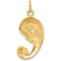 14K Yellow Gold Mother and Baby Pendant Charm - 27mm Long by Oro Pregiato