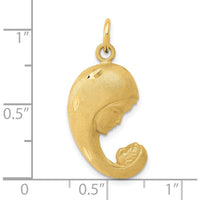 14K Yellow Gold Mother and Baby Pendant Charm - 27mm Long by Oro Pregiato