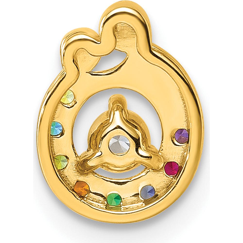 14K Yellow Gold Mother and Child Birthstone Pendant with Diamond Center - Customizable Design by Oro Pregiato
