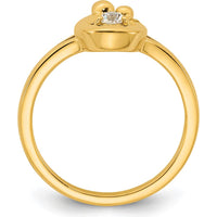 14K Yellow Gold Mother and Child Motif Ring with Round Diamond and Custom Birthstone Accent by 0