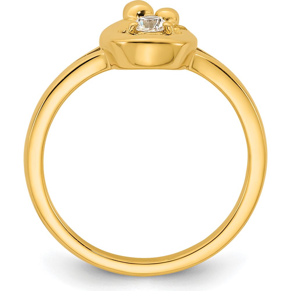 14K Yellow Gold Mother and Child Motif Ring with Round Diamond and Custom Birthstone Accent by 0