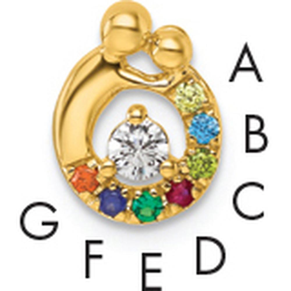 14K Yellow Gold Mother-Child Birthstone & Diamond Pendant Semi-Mount by Oro Pregiato