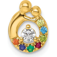 14K Yellow Gold Mother-Child Birthstone & Diamond Pendant Semi-Mount by Oro Pregiato