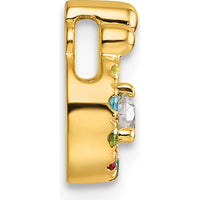 14K Yellow Gold Mother-Child Birthstone & Diamond Pendant Semi-Mount by Oro Pregiato