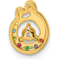 14K Yellow Gold Mother-Child Birthstone & Diamond Pendant Semi-Mount by Oro Pregiato