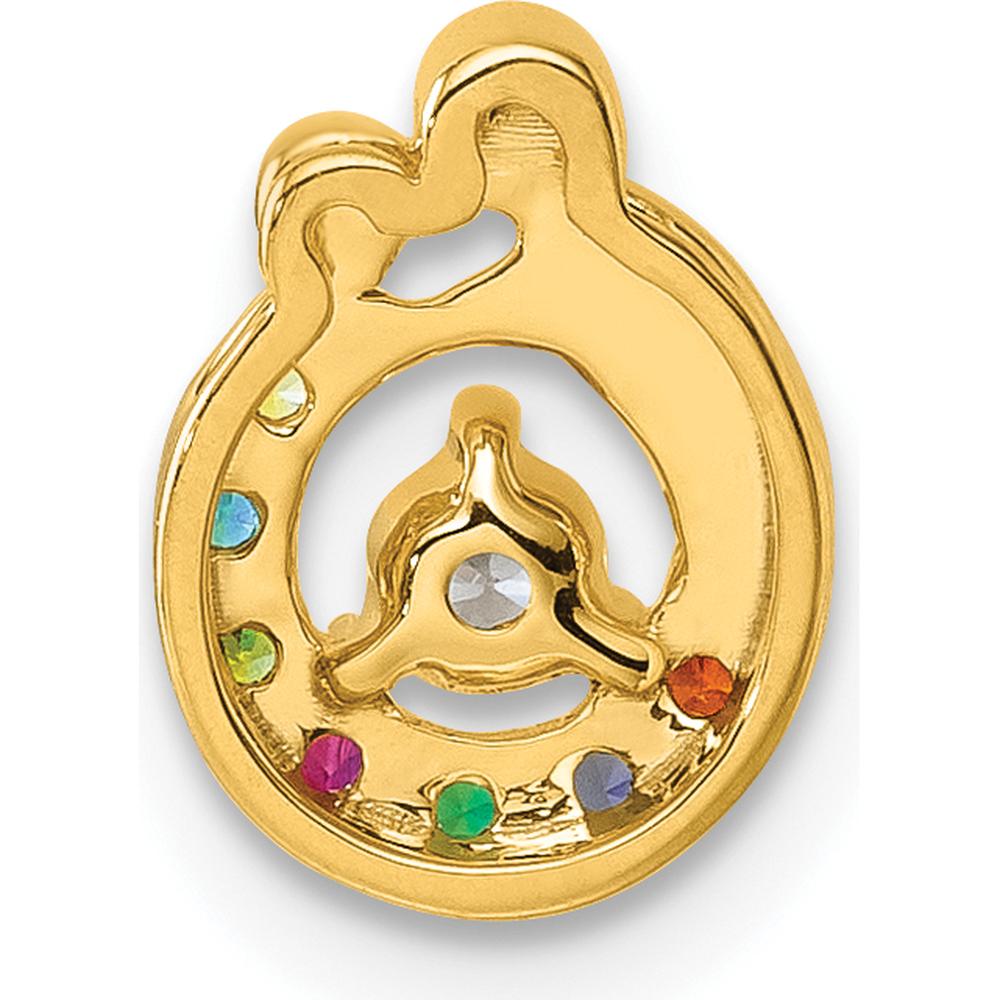 14K Yellow Gold Mother-Child Birthstone & Diamond Pendant Semi-Mount by Oro Pregiato