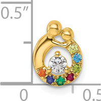 14K Yellow Gold Mother-Child Birthstone & Diamond Pendant Semi-Mount by Oro Pregiato