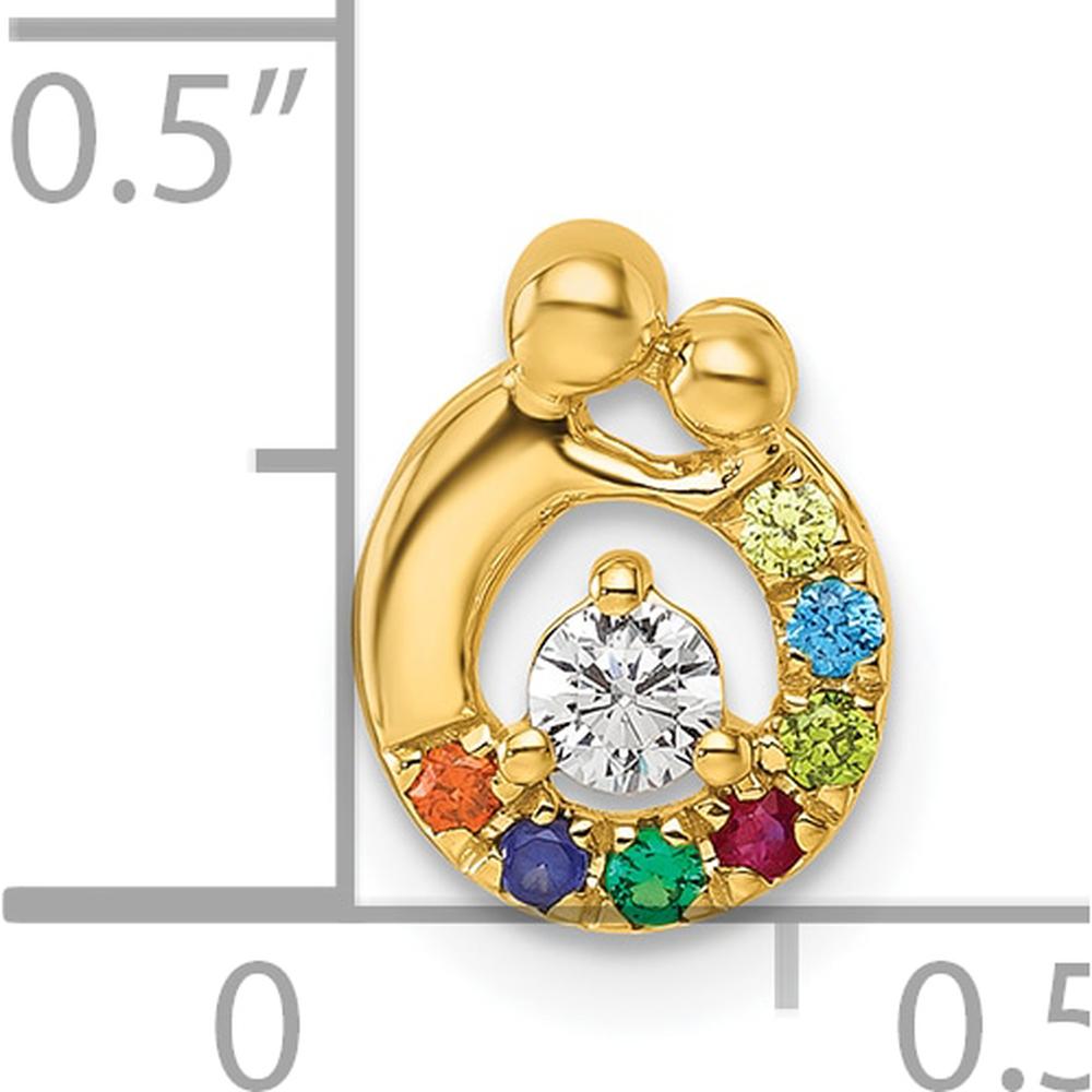14K Yellow Gold Mother-Child Birthstone & Diamond Pendant Semi-Mount by Oro Pregiato