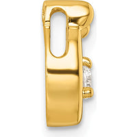 14K Yellow Gold Mother/Child Pendant with 4 Birthstones and Diamond - Personalized Semi-Mount by Oro Pregiato