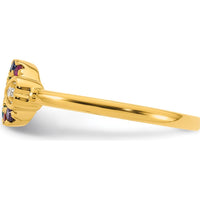 14K Yellow Gold Mother's Circle Ring with Diamond Heart and 8 Prong-Set Birthstones - Semi-Mount by 0