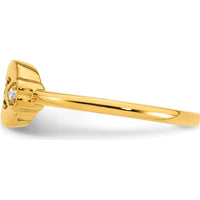 14K Yellow Gold Mother's Circle Ring with Diamond Heart and Multicolor Birthstones by 0