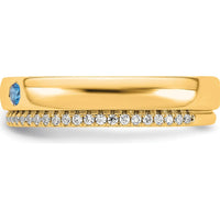 14K Yellow Gold Mother's Ring with 2 Birthstones and Diamond Accents - Custom Birthstone Jewelry for Her by Oro Pregiato