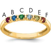 14K Yellow Gold Mother's Ring with Six Prong Settings for Personalized Gemstones by Oro Pregiato