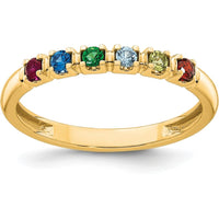 14K Yellow Gold Mother's Ring with Six Prong Settings for Personalized Gemstones by Oro Pregiato