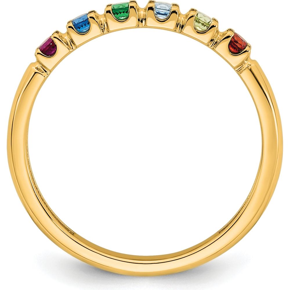 14K Yellow Gold Mother's Ring with Six Prong Settings for Personalized Gemstones by Oro Pregiato