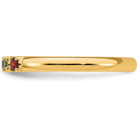 14K Yellow Gold Mother's Ring with Six Prong Settings for Personalized Gemstones by Oro Pregiato